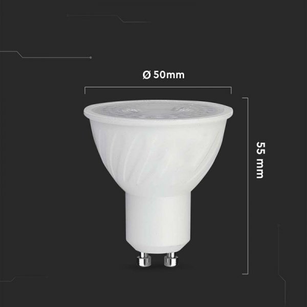 Żarówka LED V-TAC SAMSUNG CHIP 6W GU10 38st Ściemnialna VT-227 6500K 445lm