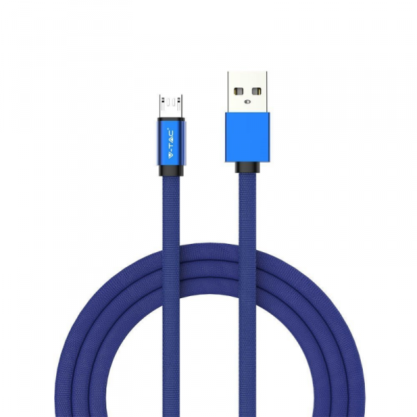 Przewód Micro USB V-TAC 1M Niebieski Seria Ruby VT-5341