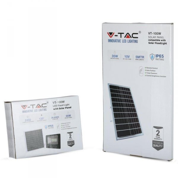 Projektor LED Solarny V-TAC 35W IP65 VT-100W 4000K 2450lm
