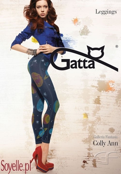 COLLY ANN 19 legginsy galaxy, długie, z imitacją granatowych jeansów - w  sklepie SOYELLE