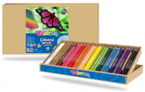 Kredki ołówkowe trójkątne duże opakowanie 168 sztuk 14 kolorów Colorino 5450