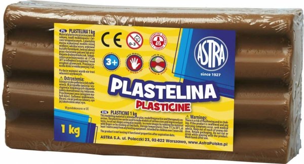 PLASTELINA ASTRA 1 KG 1000G BRĄZOWA