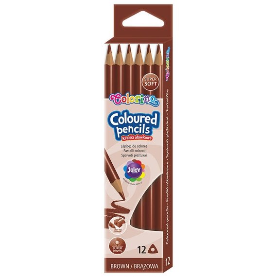 Kredki ołówkowe Colorino 12 szt. BRĄZOWE 6556