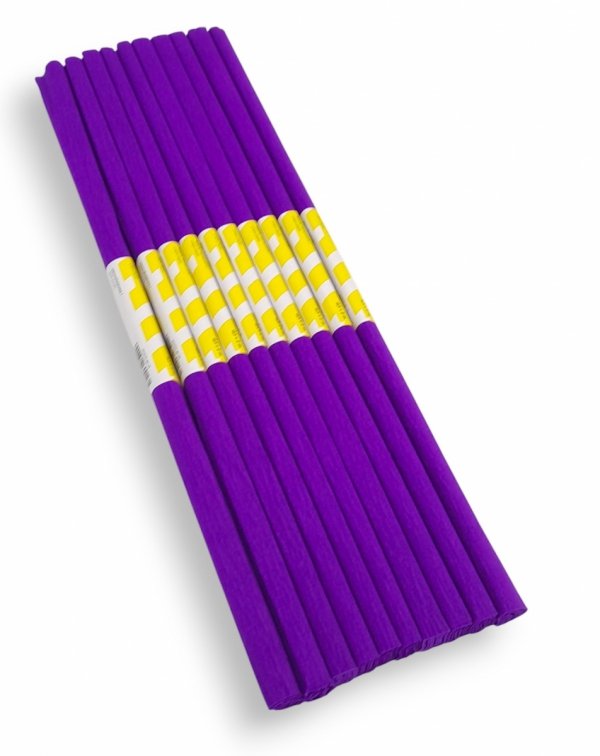 DUŻY ZESTAW DLA PRZEDSZKOLI 10X BIBUŁA 50X200 cm DO&amp;DECO FIOLETOWA