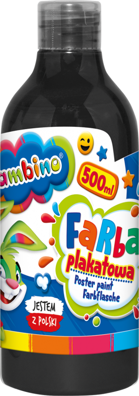 FARBA PLAKATOWA Szkolna Bambino 500 ml CZARNA