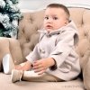 Płaszcz niemowlęcy dla chłopczyka beżowy