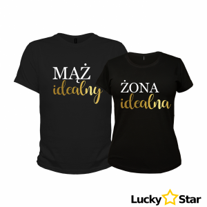 Zestaw koszulek dla par ŻONA idealna, Mąż idealny