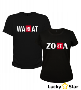 Koszulki dla par Wariat & Zołza ( twój napis)