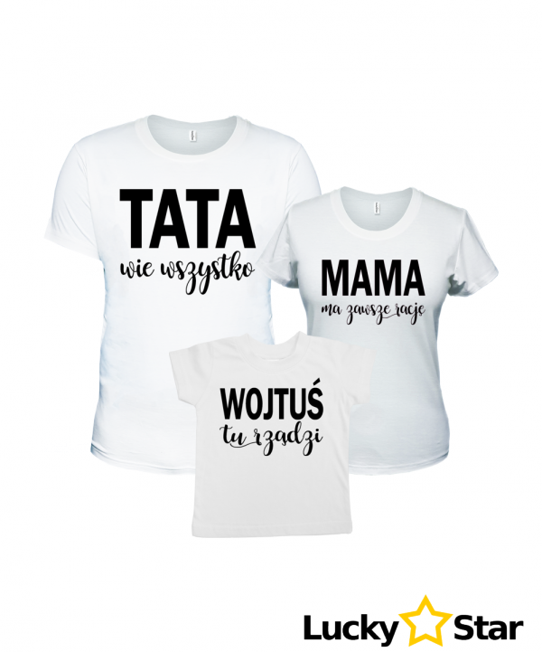 Koszulki Tata/Mama/Wybrane imię dziecka
