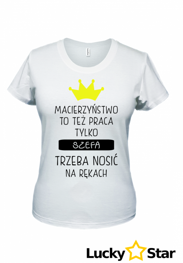 Zestaw koszulek mama i syn SZEFA trzeba nosić na rękach