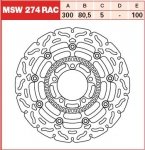 TRW Tarcza hamulcowa TRW MSW274RAC KAWASAKI EN 650 