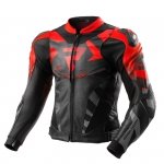 REBELHORN KURTKA SKÓRZANA INFERNO BLACK/FLUO RED 
