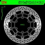 NG1214 TARCZA HAMULCOWA SUZUKI GSXR 600/750 '08-'15, GSXR 1000 '09-'15 (310X102X5) (6X8,5MM) 