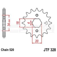 Zębatka przednia JT F328-13, 13Z, rozmiar 520 2200273 Honda XR 250 Zębatka przednia JT F328-13, 13Z, rozmiar 520 2200273 Honda XR 250
