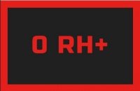 REBELHORN ODZNAKA NA RZEP GRUPA KRWI 0 RH+ BLA/RED