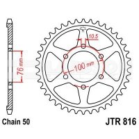 Zębatka tylna stalowa JT 816-43, 43Z, rozmiar 530 2300303 Suzuki GSX 1100 Zębatka tylna stalowa JT 816-43, 43Z, rozmiar 530 2300303 Suzuki GSX 1100