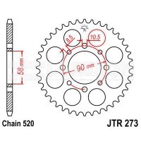 Zębatka tylna stalowa JT 273-42, 42Z, rozmiar 520 2301455 Honda XL 125 Zębatka tylna stalowa JT 273-42, 42Z, rozmiar 520 2301455 Honda XL 125