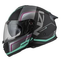 Kask Motocyklowy Nzi Combi 3 Duo Orbe Black Antracite Beige Turquoise Matt