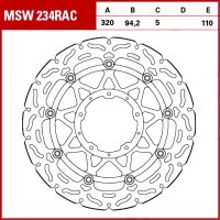 TRW Tarcza hamulcowa MSW234RAC HONDA CBR 1000 RR TRW Tarcza hamulcowa MSW234RAC HONDA CBR 1000 RR