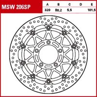 TRW Tarcza hamulcowa MSW206SP MV AGUSTA BRUTALE 91 TRW Tarcza hamulcowa MSW206SP MV AGUSTA BRUTALE 91