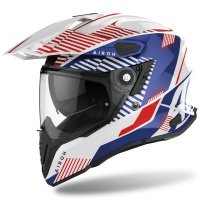 AIROH KASK DUALE COMMANDER BOOST WHITE/BLUE GLOSS