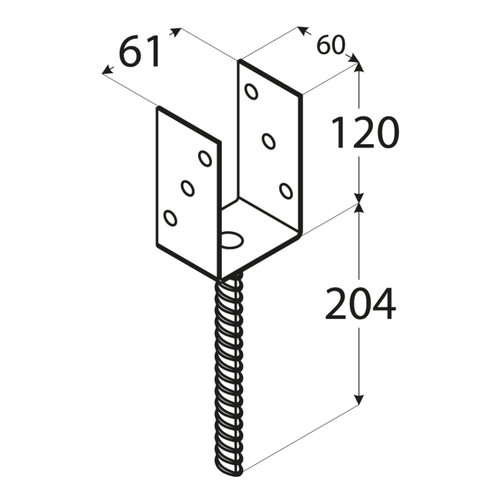 PODSTAWA SŁUPA U  60 X 120 X 4