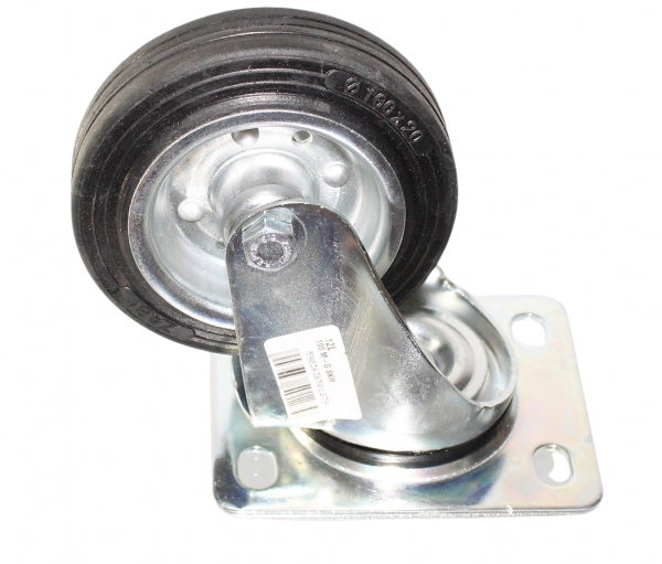 KOŁO METAL GUMA FI  100 MM SKRĘTNE (12L)