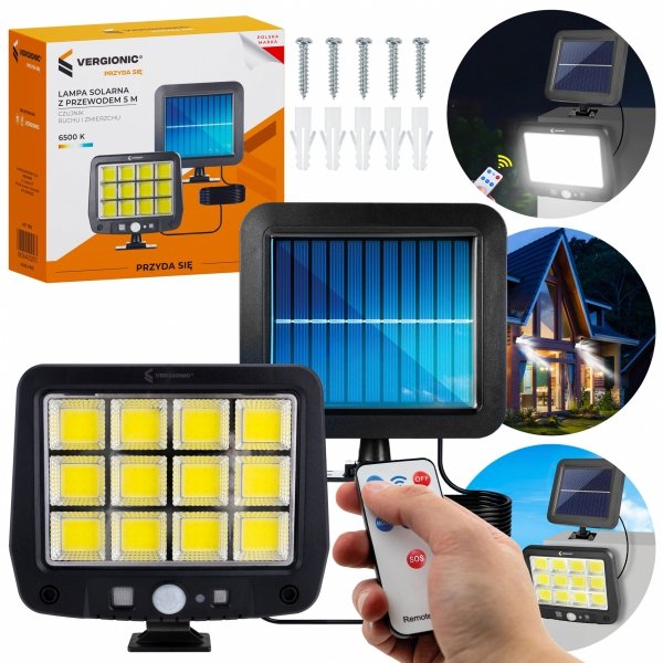 LAMPA SOLARNA Z PRZEWODEM 5M VERGIONIC (7892)