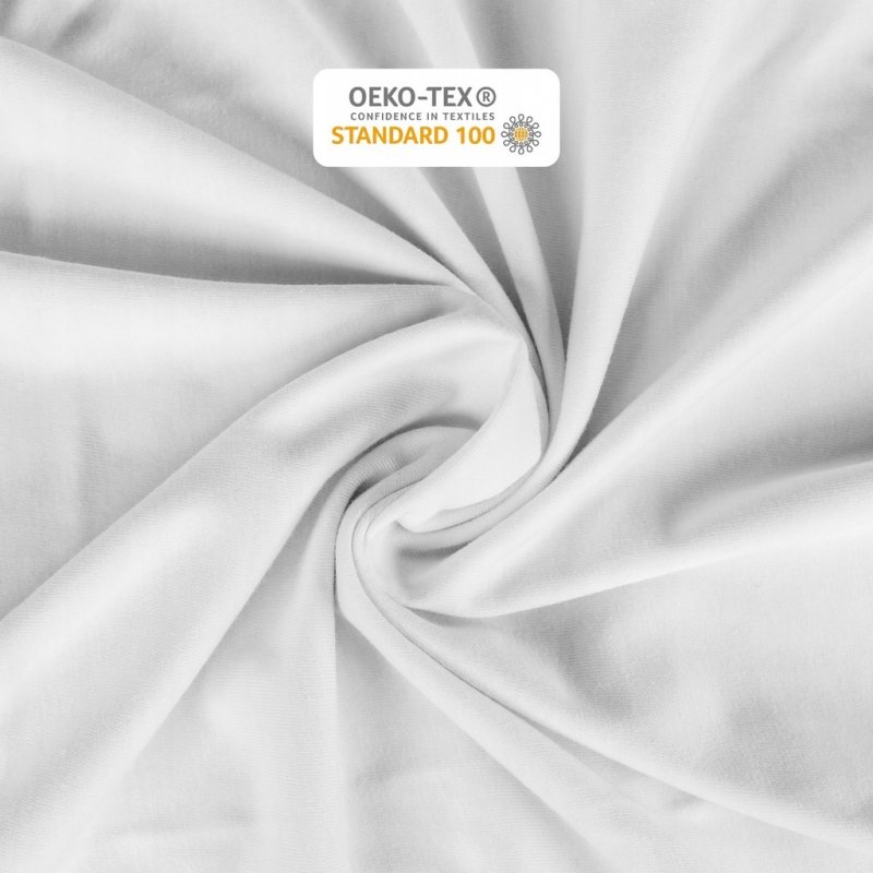 Prześcieradło Jersey z Gumką 140x200 Gruba Bawełna Czesana Bok 30 cm biały