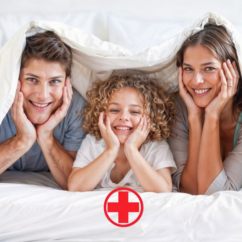 ZESTAW: KOŁDRA 160x200 MIKROFIBRA CAŁOROCZNA KOMA MEDIC LINE + 2 PODUSZKI 70x80