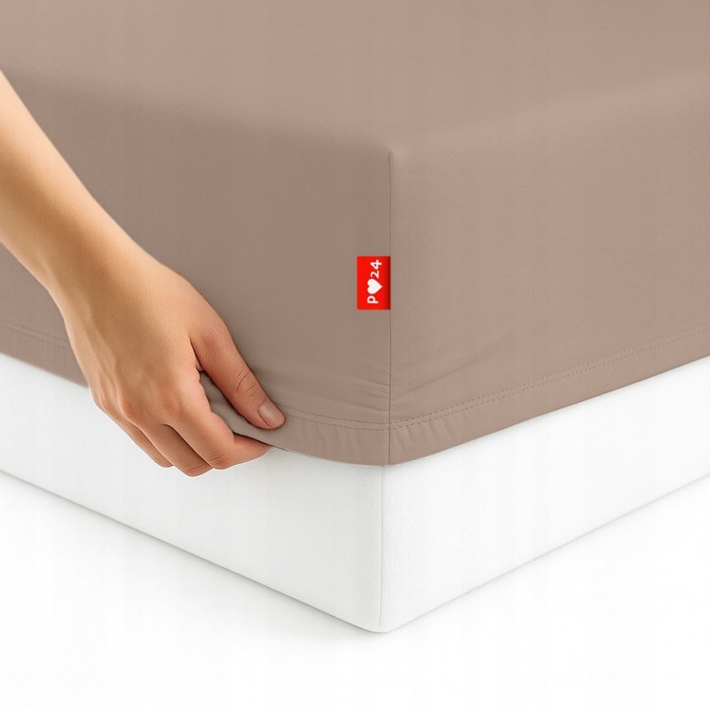 Prześcieradło 220x240 z Gumką GRUBA Bawełna Premium Bok 30 cm Cafe