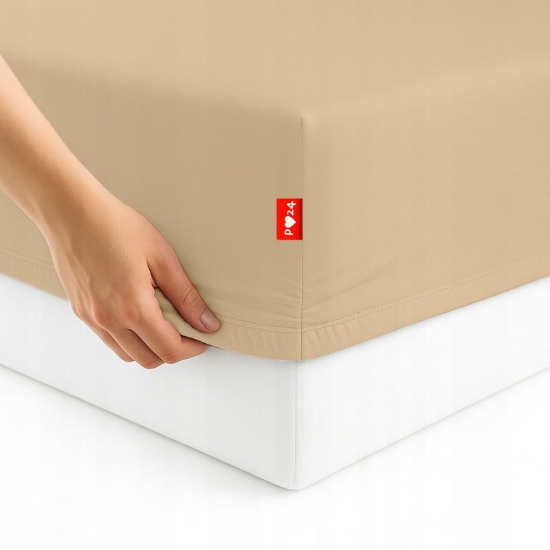 Prześcieradło 140x200 z Gumką GRUBA Bawełna Premium Bok 30 cm Beżowy