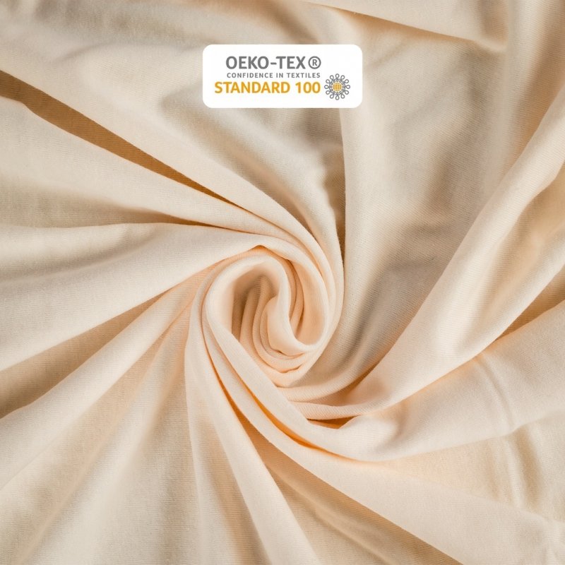 Prześcieradło Jersey z Gumką 140x200 Gruba Bawełna Bok 30 cm kość słoniowa