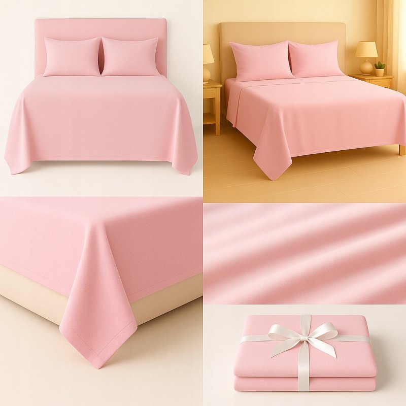 PRZEŚCIERADŁO FLANELOWE 160×200 100% BAWEŁNA POLSKA JAKOŚĆ KOLOR RÓŻOWY