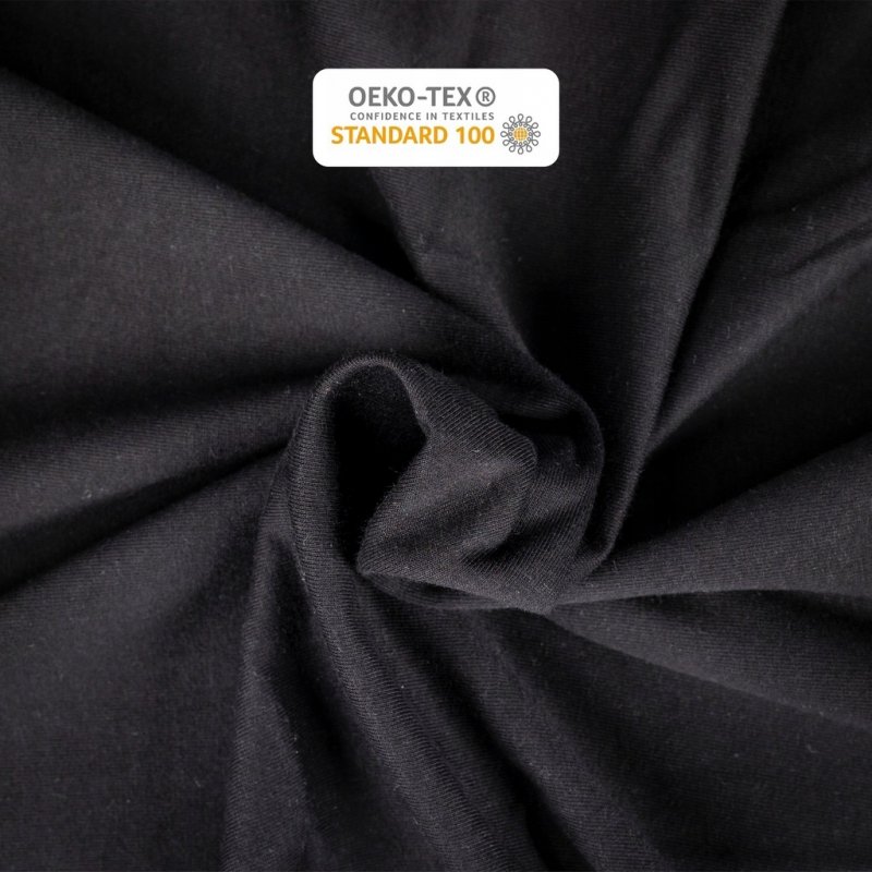 Prześcieradło Jersey z Gumką 100x200 Gruba Bawełna Czesana Bok 30 cm czarny