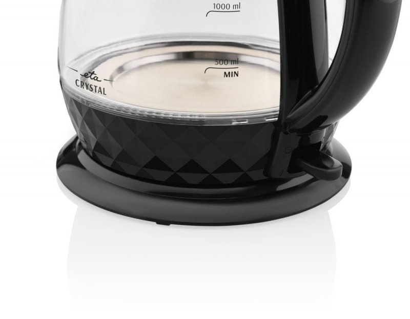 Czajnik elektryczny Szklany Eta Crystal 1,7L 2200W czarny Obrotowa podstawa