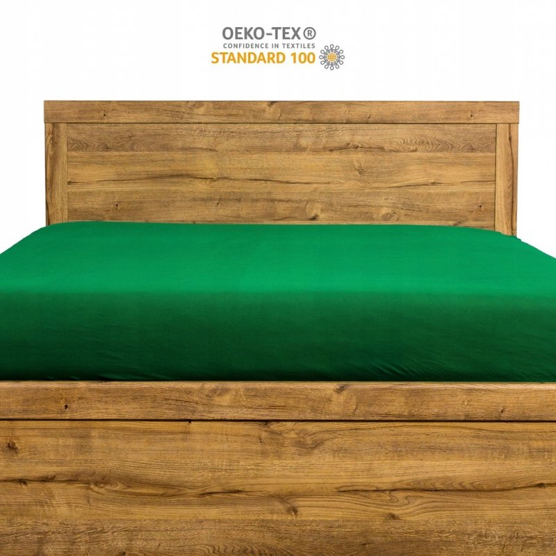 Prześcieradło 200x200 z Gumką GRUBA Bawełna Premium Bok 30 Butelkowa zieleń