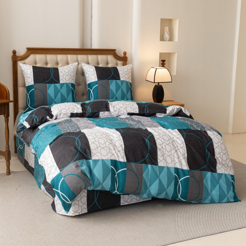 POŚCIEL 200x220 BAWEŁNA KOMPLET POŚCIELI BAWEŁNIANEJ + 2 POSZEWKI A-3055