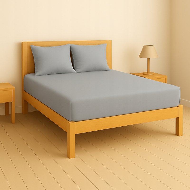 PRZEŚCIERADŁO Z GUMKĄ 140x200 SZARY MATERAC ZAKŁADKA DO 25 CM