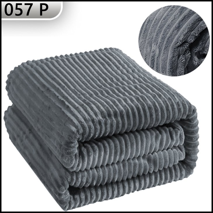 KOC Z MIKROFIBRY 160x200 NARZUTA PRĄŻKOWANY