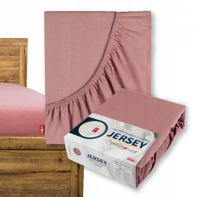 Prześcieradło Jersey z Gumką 80x200 Gruba Bawełna Bok 30 cm paryski róż