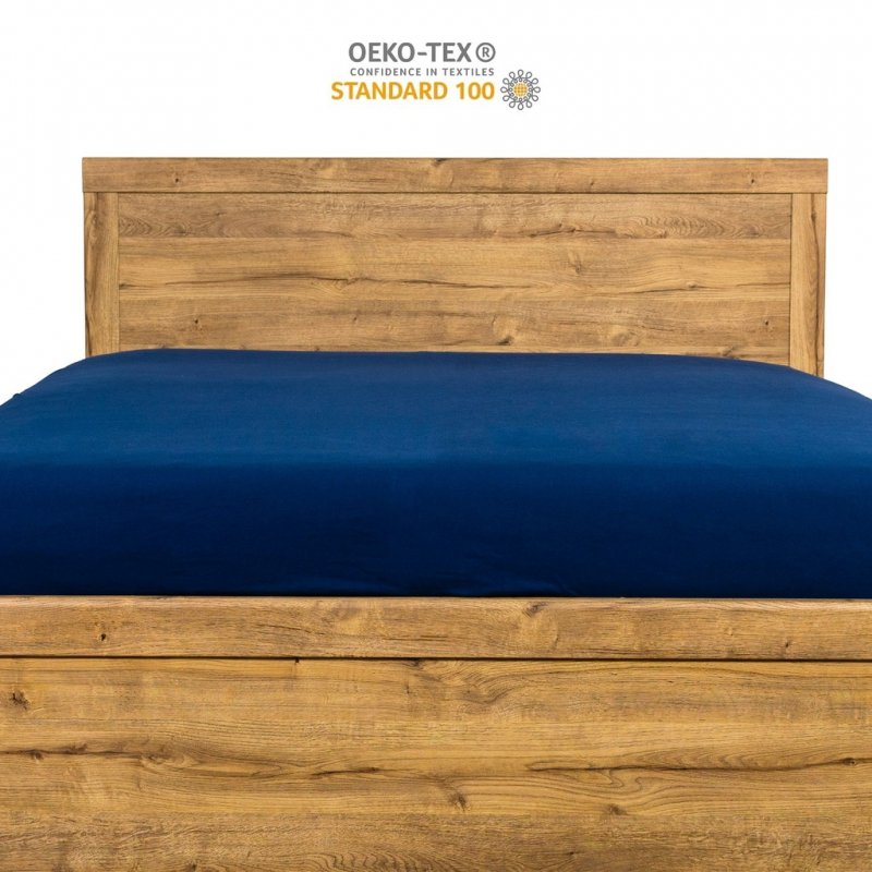 Prześcieradło 90x200 z Gumką GRUBA Bawełna Premium Bok 30 cm Granatowy