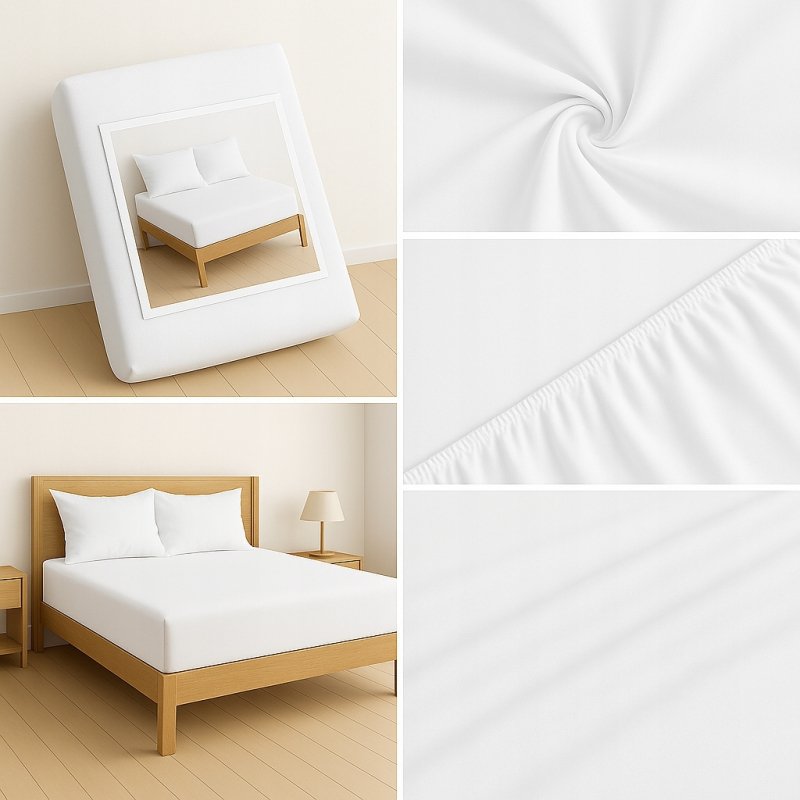 PRZEŚCIERADŁO Z GUMKĄ 90x200 BIAŁY MATERAC ZAKŁADKA DO 25 CM