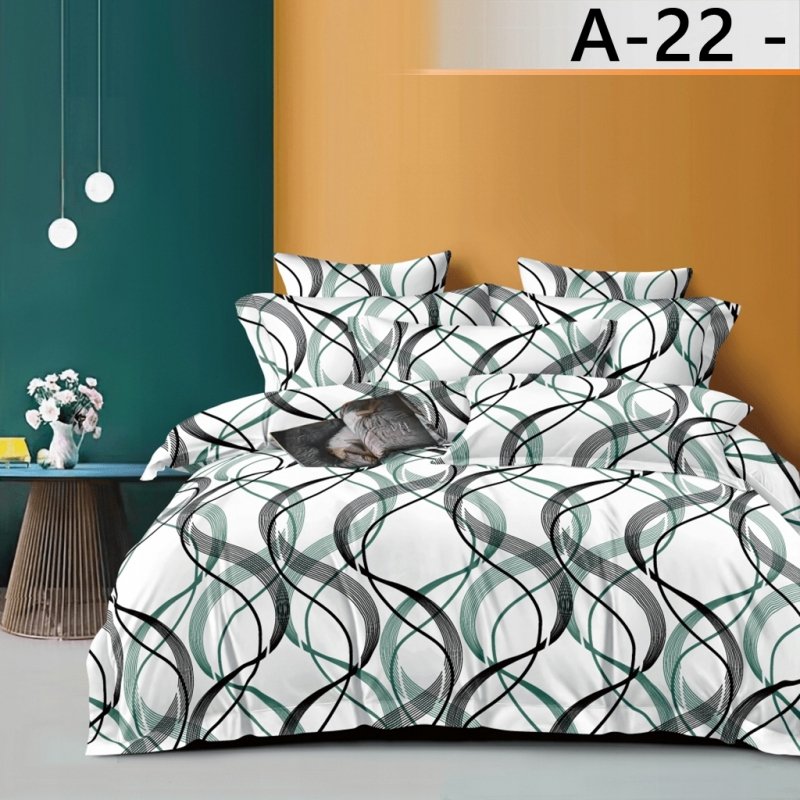 POŚCIEL 200x220 BAWEŁNA KOMPLET POŚCIELI + 2 POSZEWKI + PRZEŚCIERADŁO A-22