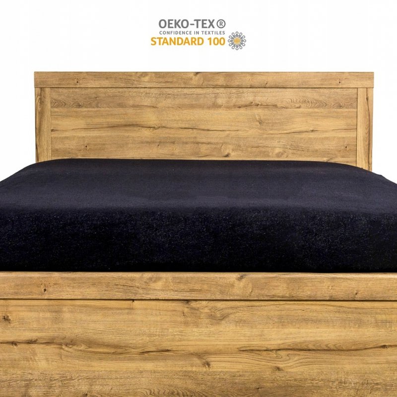 Prześcieradło Frotte z Gumką 100x200 Gruba Bawełna 200g Bok 30 cm czarny