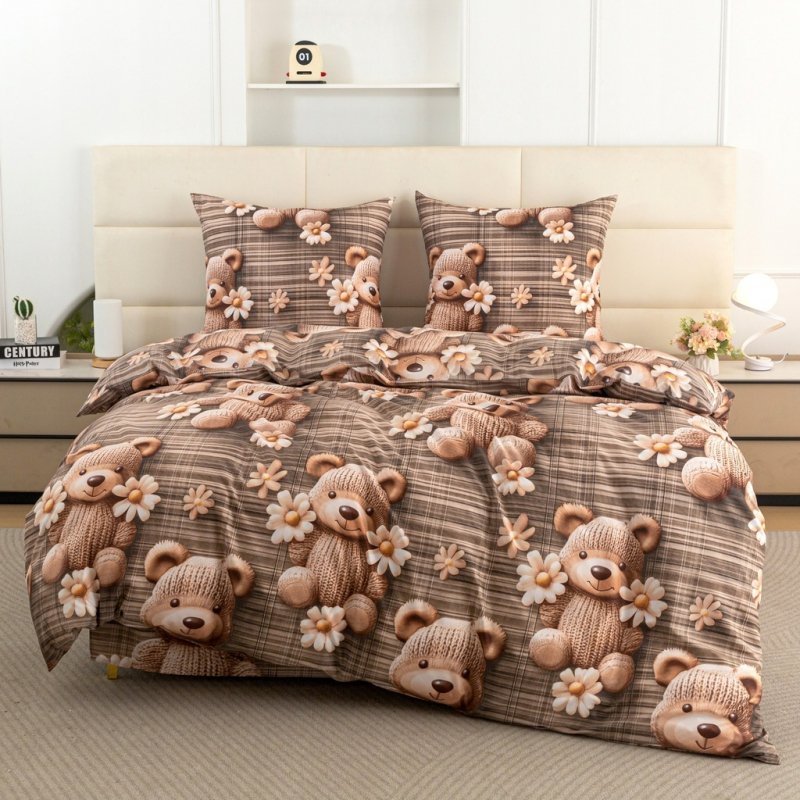 POŚCIEL 140x200 BAWEŁNIANA KOMPLET POŚCIELI + POSZEWKA WZÓR A-3286