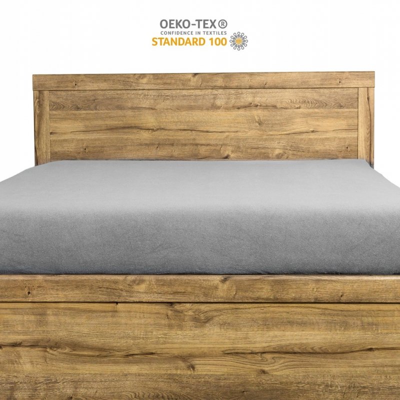 Prześcieradło Frotte z Gumką 100x200 Gruba Bawełna 200g Bok 30 cm stalowy