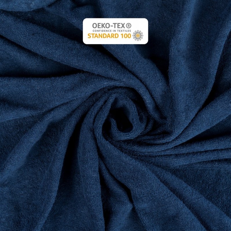 Prześcieradło Frotte z Gumką 200X200 Gruba Bawełna 200g Bok 30 cm granatowy