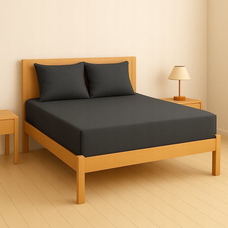 PRZEŚCIERADŁO Z GUMKĄ 90x200 GRAFIT MATERAC ZAKŁADKA DO 25 CM