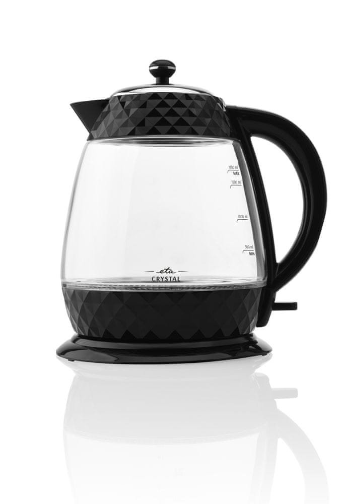 Czajnik elektryczny Szklany Eta Crystal 1,7L 2200W czarny Obrotowa podstawa